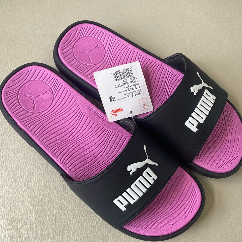 Puma Slides - Black and Pink